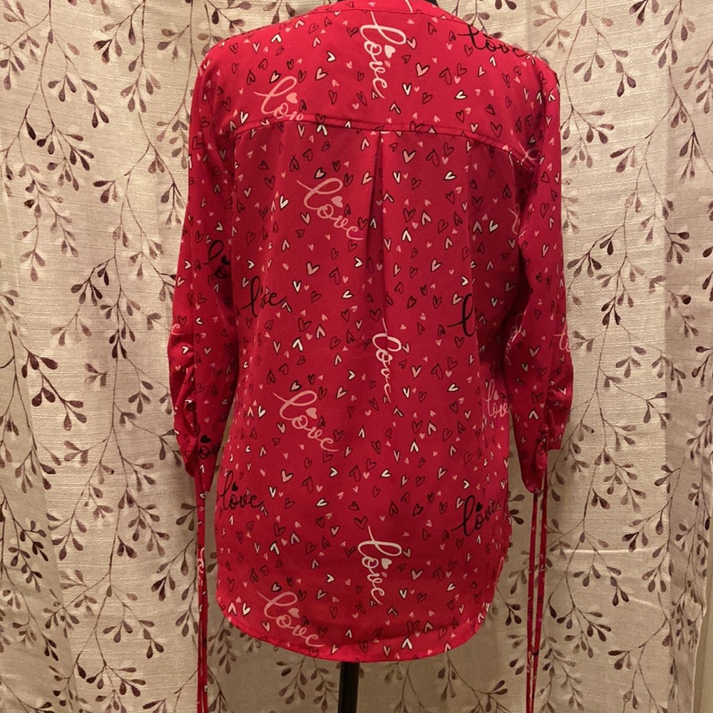 New York & Company - Heart Print Blouse - Picture 2 of 8